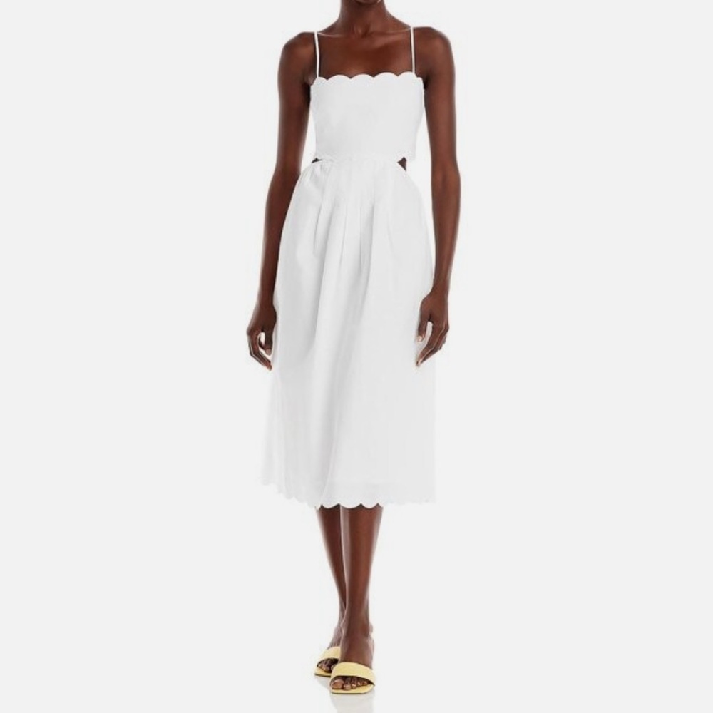 Elegant White Scalloped Dress